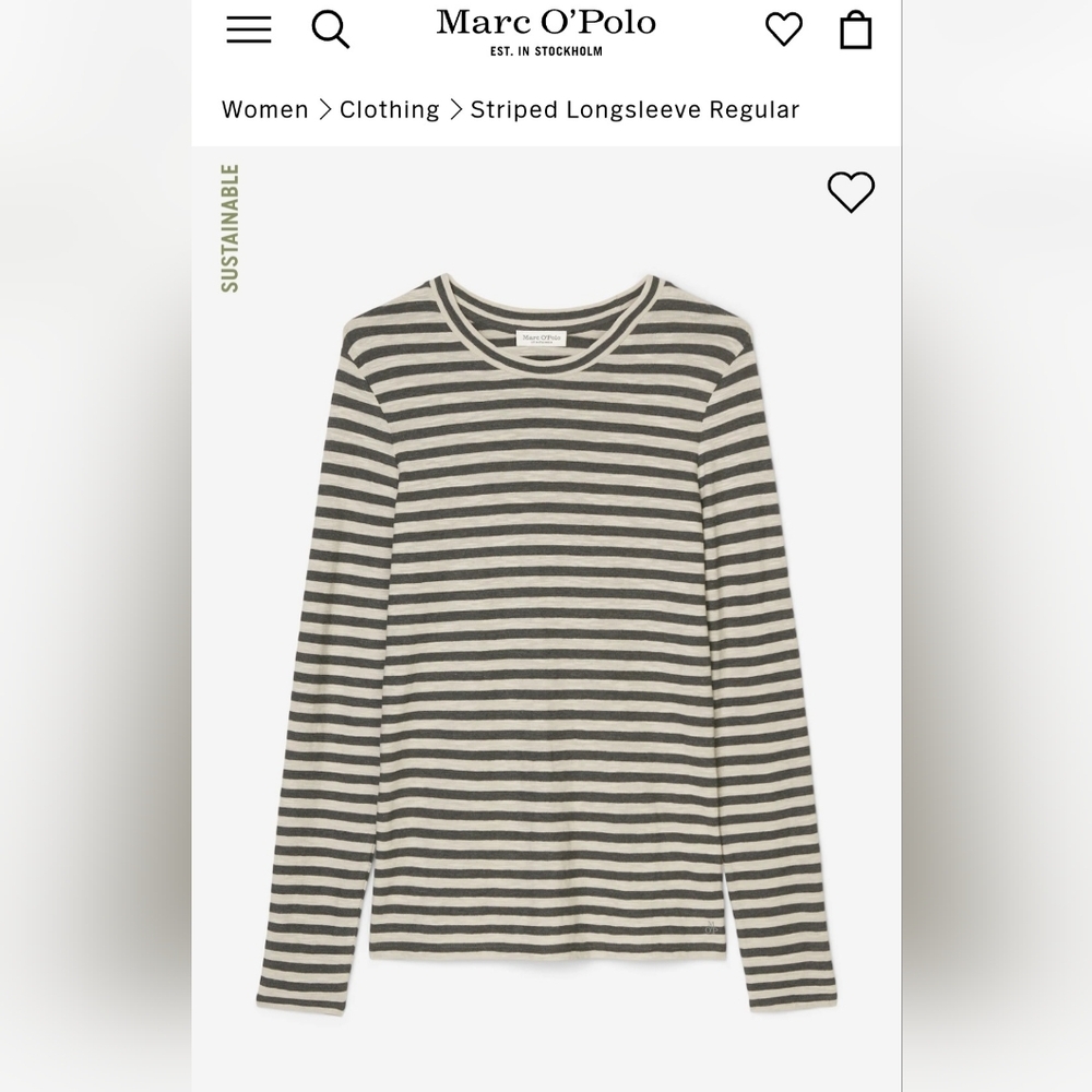 Marc O'Polo Gray Striped Longsleeve - Picture 2 of 9